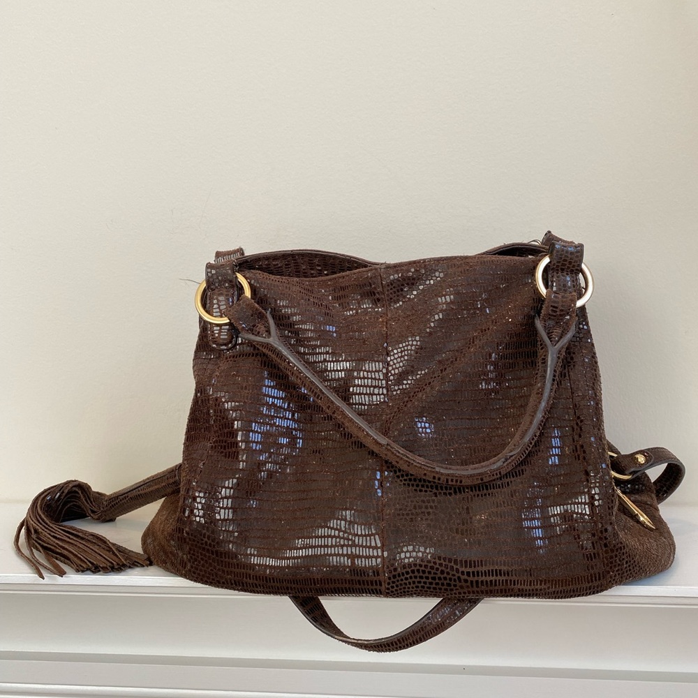 GILI extra large hobo with detachable shoulder strap.  Beautiful hardware.